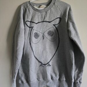 Gray Owl Knowlege Cotten Unisex Sweater